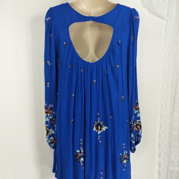 FREE PEOPLE Oxford Embroidered Swing Dress Sz XS - Picture 8 of 16
